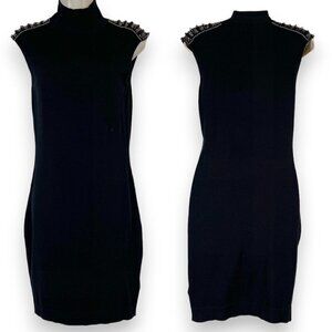 Vintage Marciano Black Dress Beaded Mini Retro Small